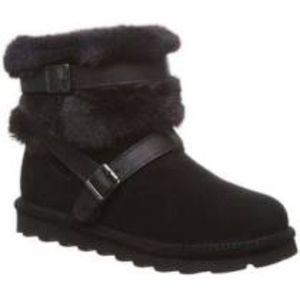 Bearpaw Kiera Suede and Faux Fur Buckled Boot